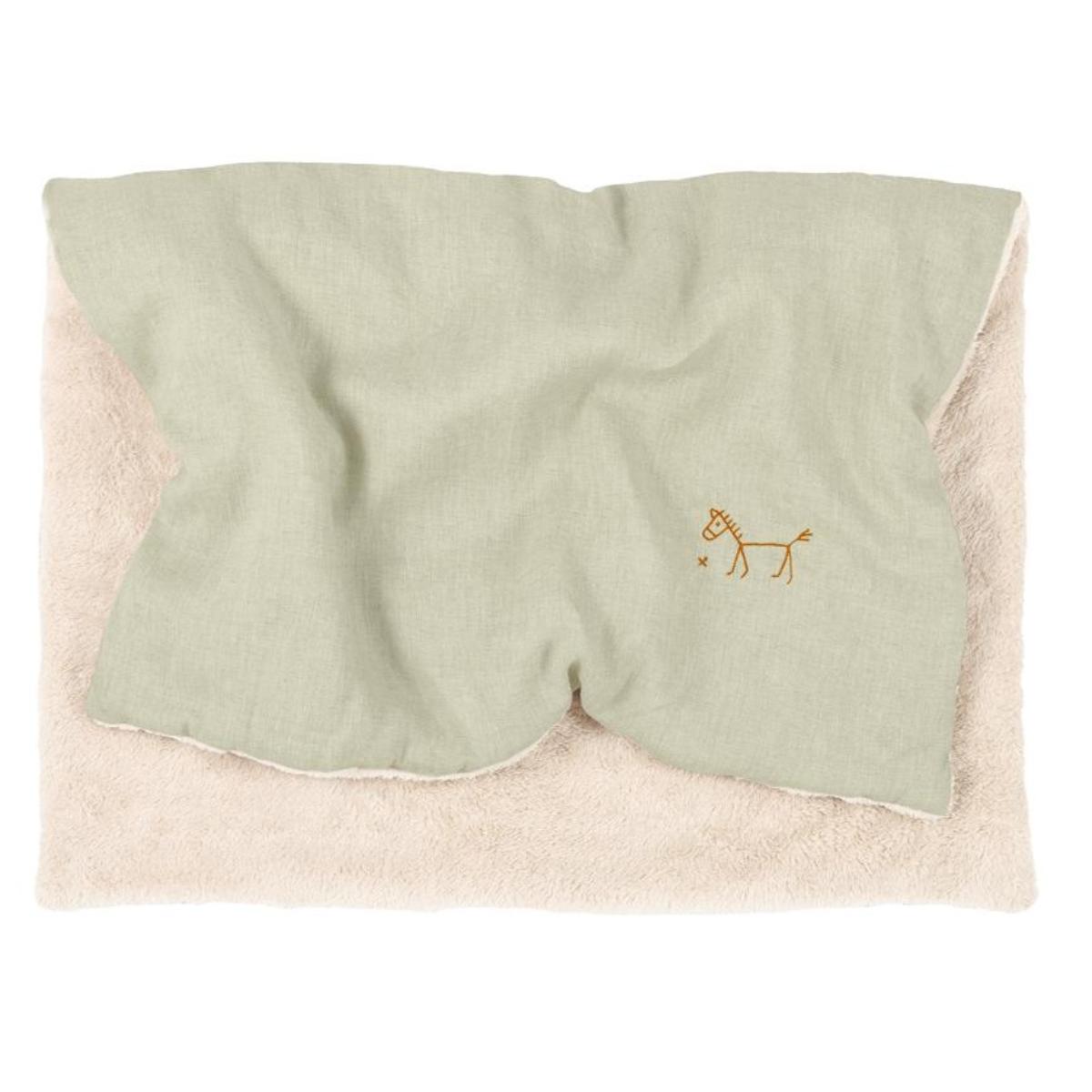 Couverture d'hiver 70x100cm FRENCH LINEN Nobodinoz green matcha