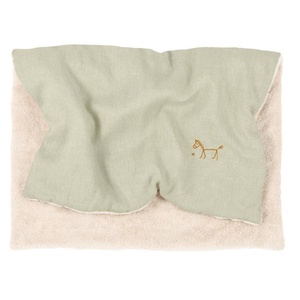 Couverture d'hiver 70x100cm FRENCH LINEN Nobodinoz green matcha