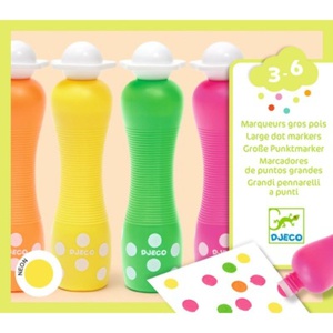 Crayons Et Feutres Marqueurs gros pois Neon (4 marqueurs) Djeco