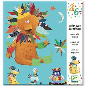 Crear con pegatinas pequeños regalos 3-6Y ANIMALES Djeco