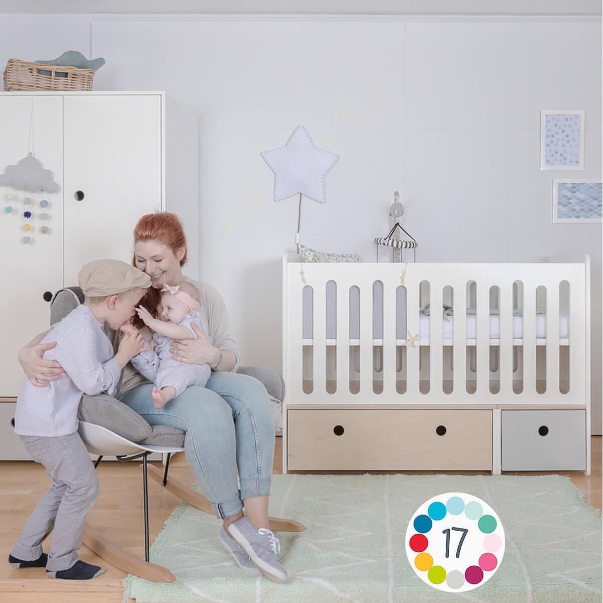 Cuna cama 70x140cm COLORFLEX sky blue-paradise blue