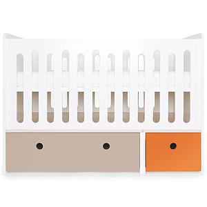 Cuna cama 70x140cm COLORFLEX warm grey-pure orange