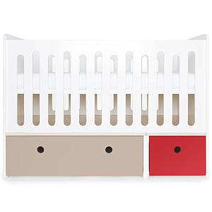 Cuna cama 70x140cm COLORFLEX warm grey-true red