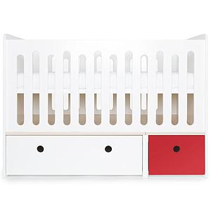 Cuna cama 70x140cm COLORFLEX white-true red