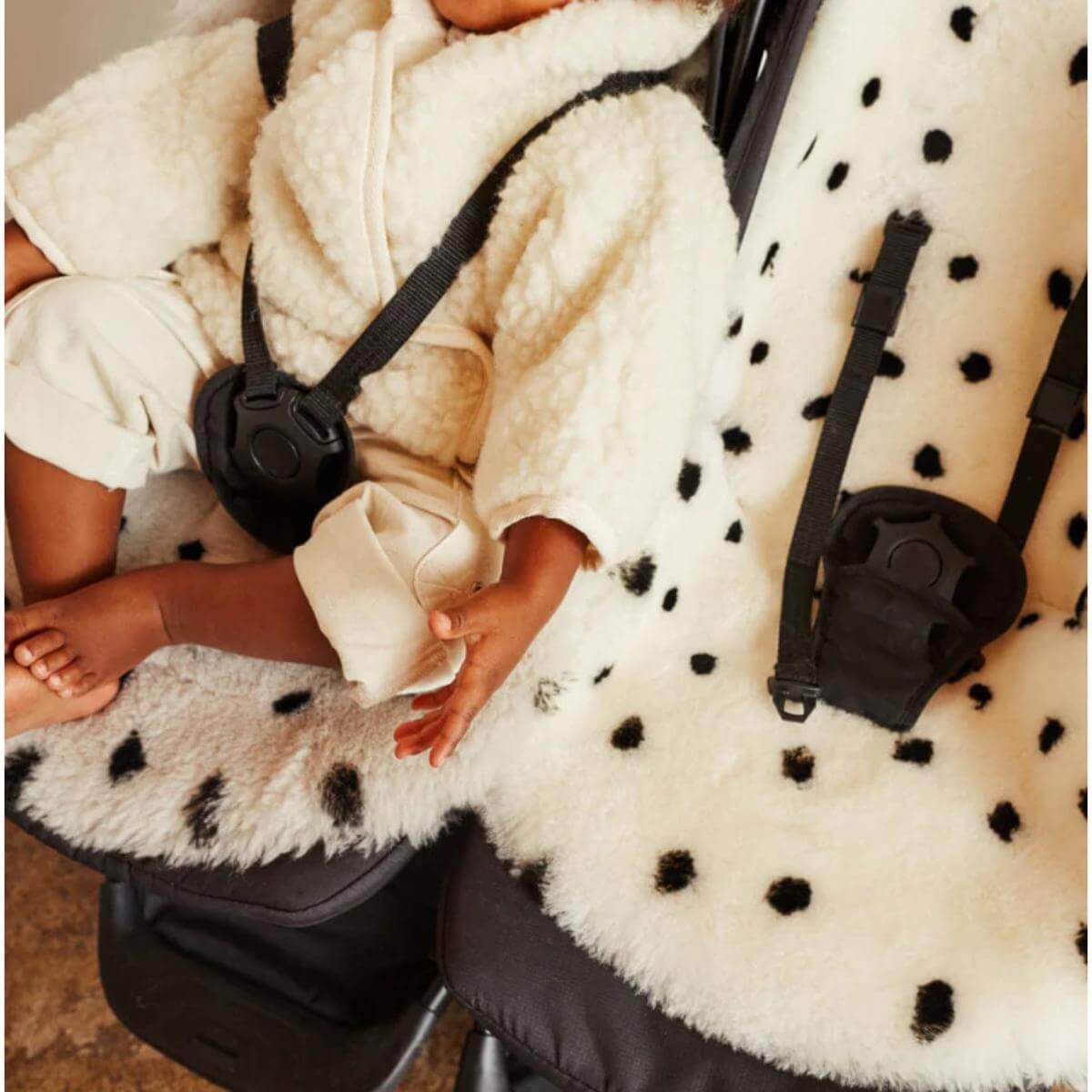 Doudou en peau de mouton - Harnais fixe Binibamba dalmation