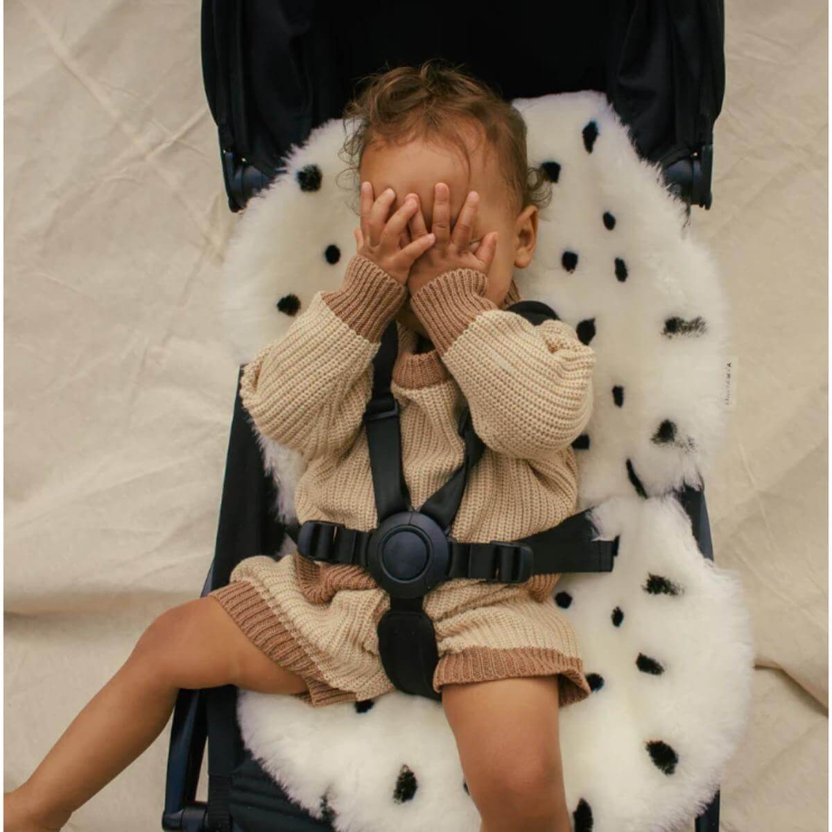 Doudou en peau de mouton - Harnais fixe Binibamba dalmation