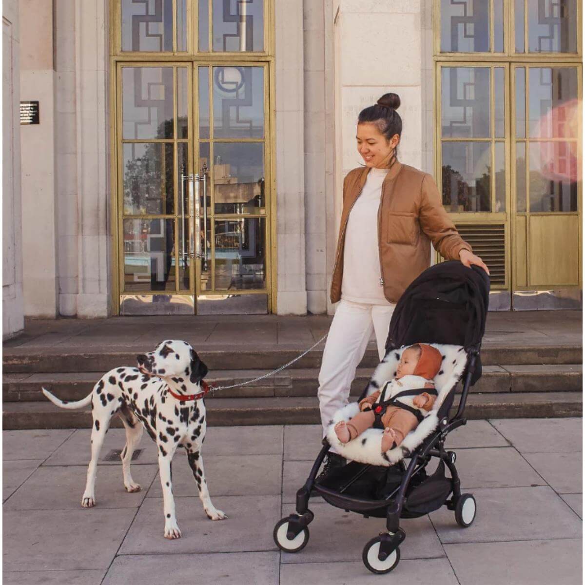 Doudou en peau de mouton - Harnais fixe Binibamba dalmation