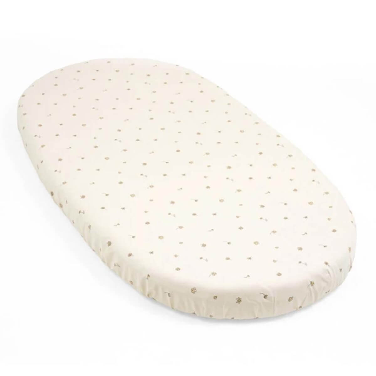 Drap housse lit SLEEPI V3 Stokke flower ecru OCS