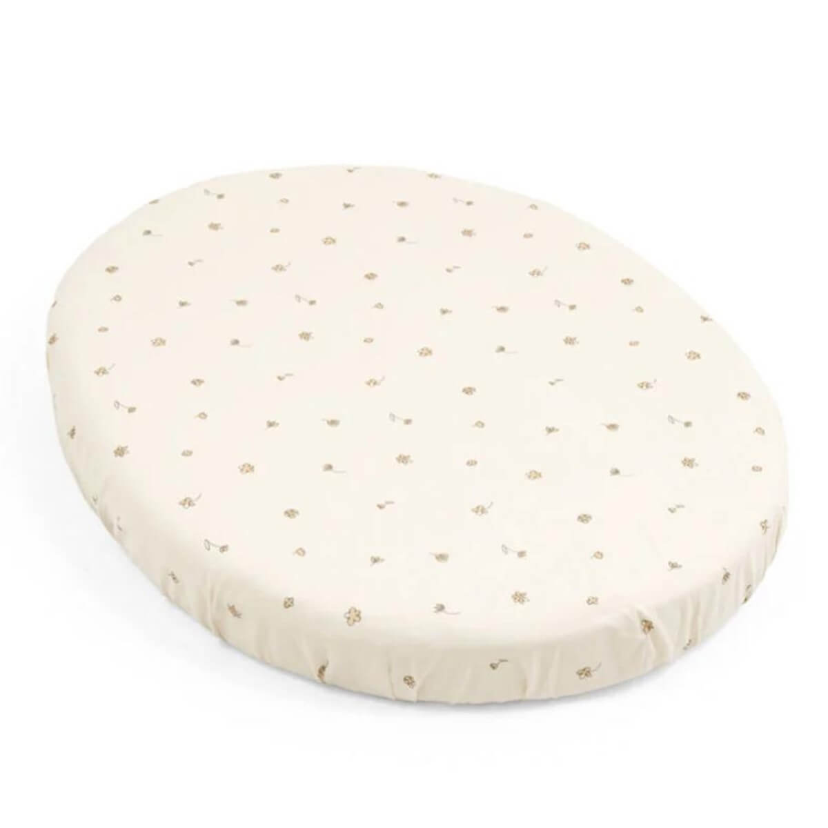 Drap housse Mini SLEEPI V3 Stokke flower ecru OCS