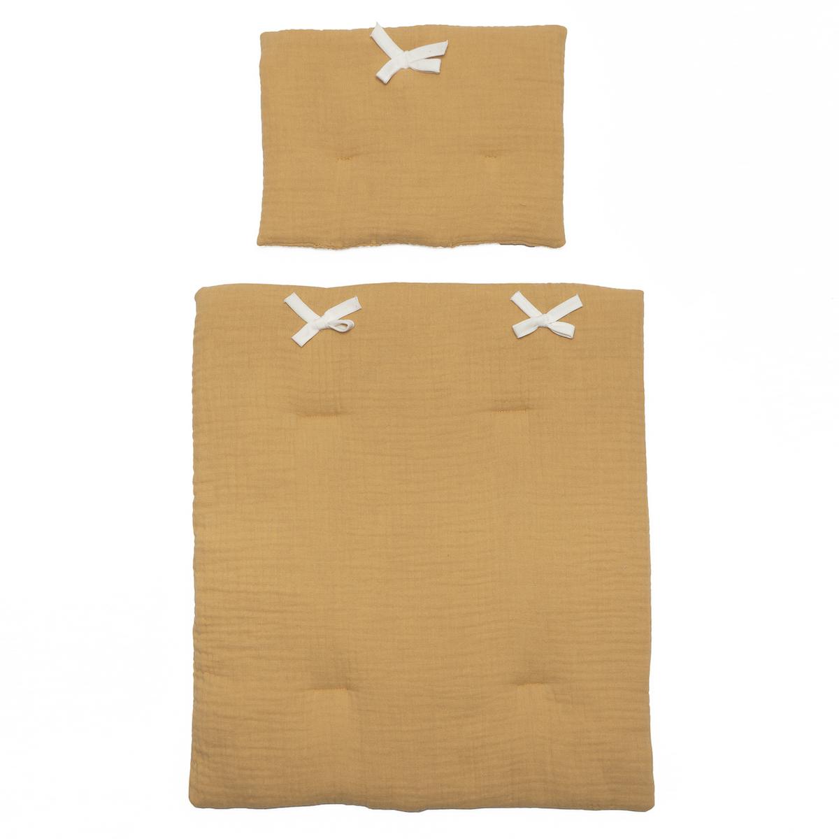 Edredón-almohada muñeca BOBBLE mostaza