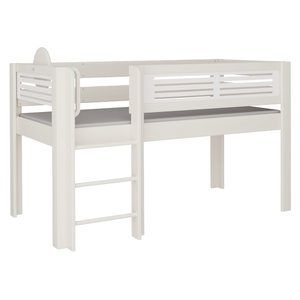 Halbhohes Bett Tatü Leiterstiege DELUXE de Breuyn geweißt