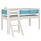 Halbhohes Bett Tatü Treppe DELUXE de Breuyn geweißt-blau