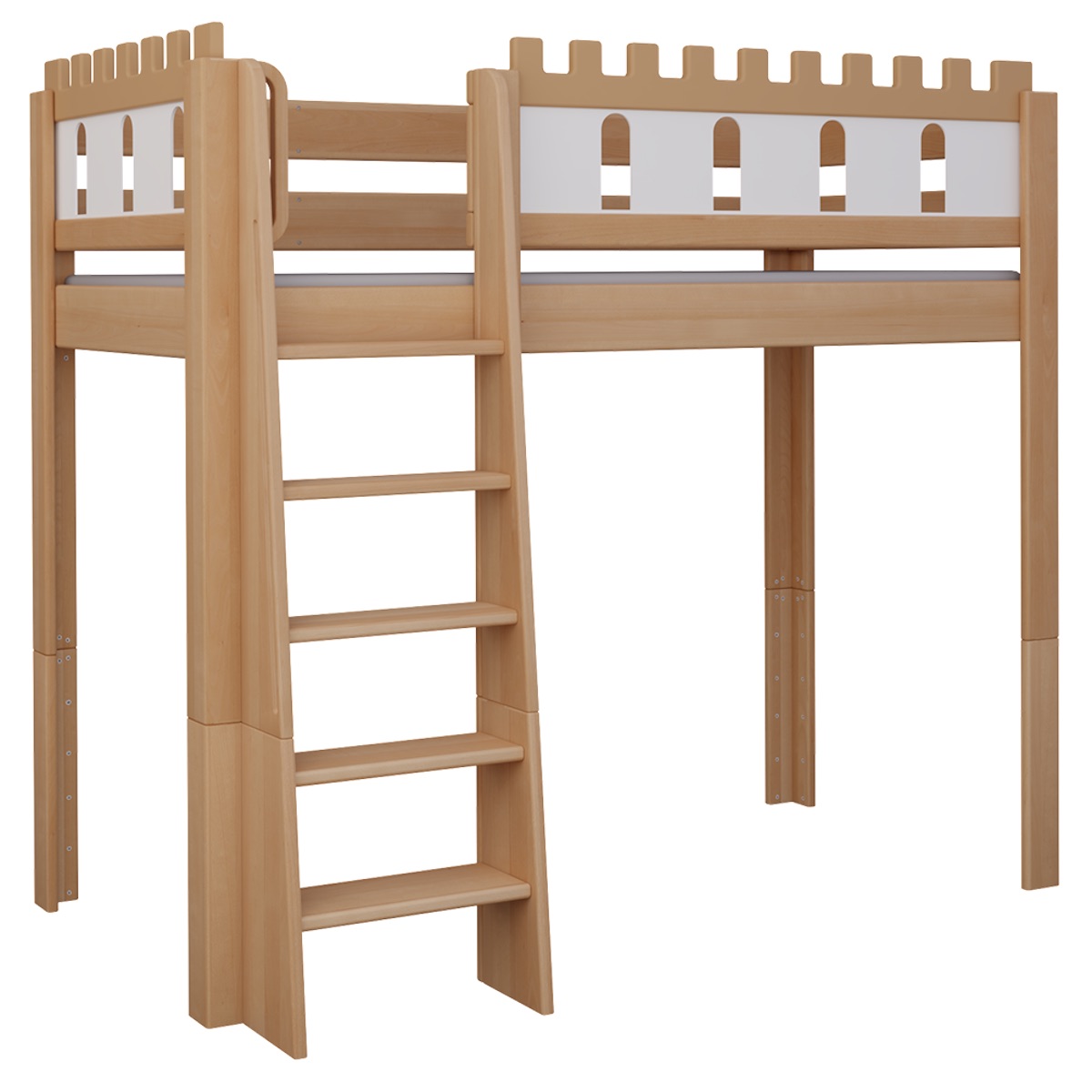High sleeper bed Castle DELUXE de Breuyn natural-whitened