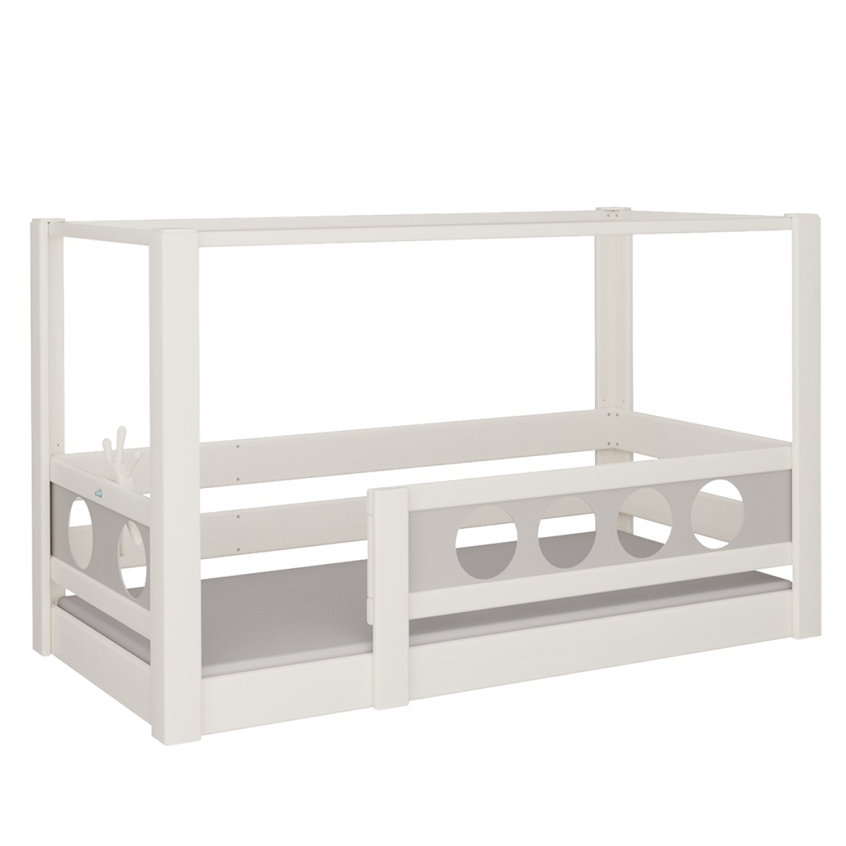 Himmelbett Pirat DELUXE de Breuyn geweißt-grau