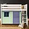 Hochbett KASVA mit Textilien Bobble green and blue