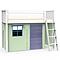 Hochbett KASVA mit Textilien Bobble green and blue