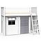 Hochbett KASVA mit Textilien Bobble grey