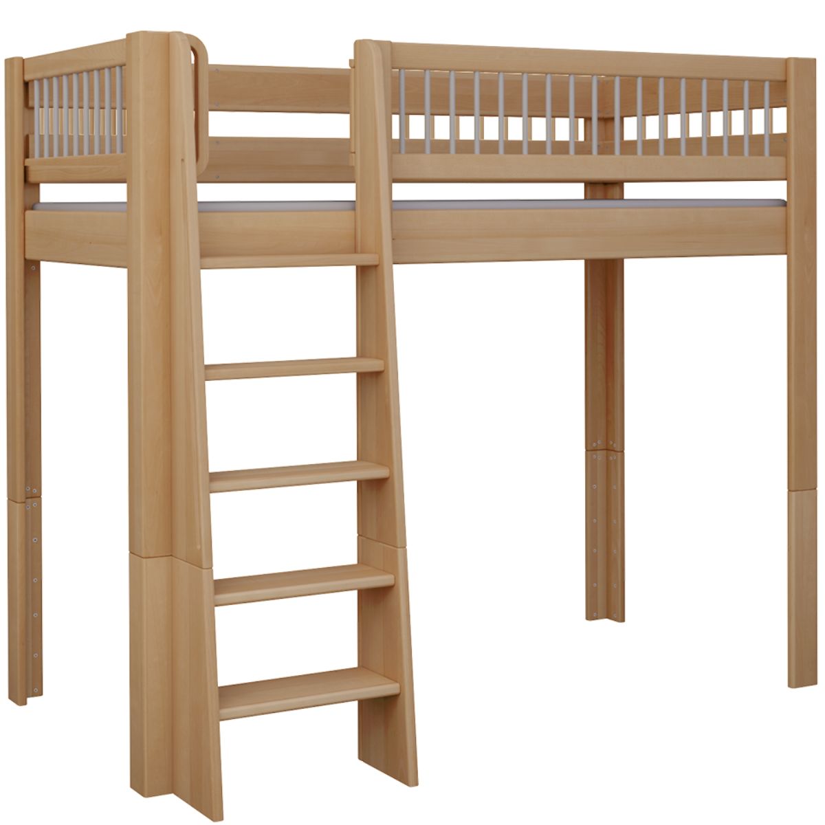 Hochbett Kubu DELUXE de Breuyn natürlich-grau