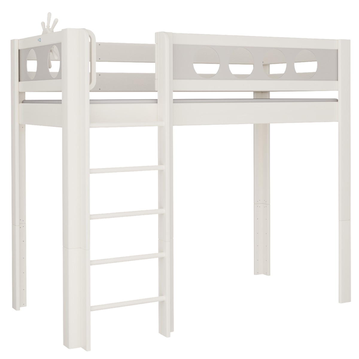 Hochbett Pirat DELUXE de Breuyn geweißt-grau