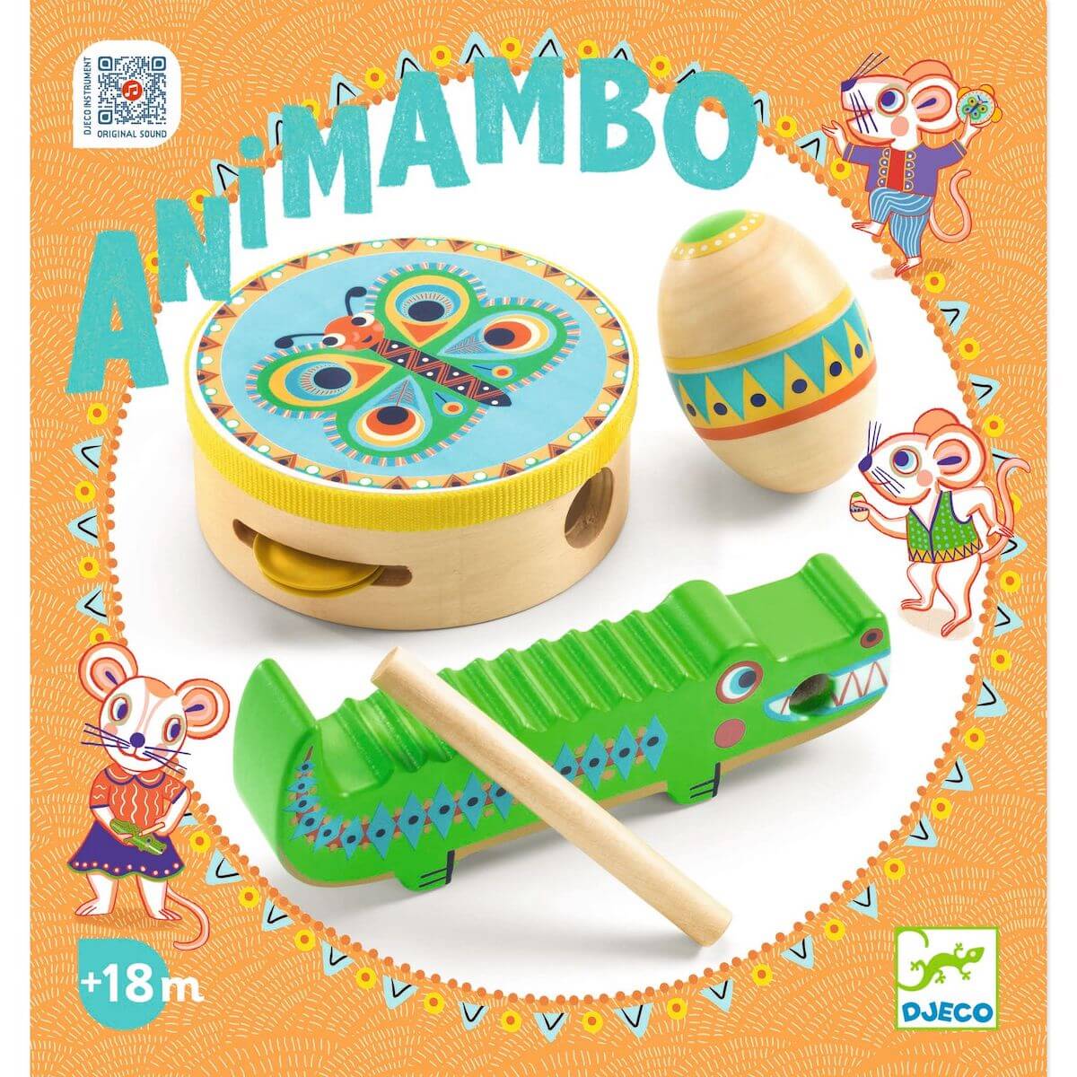 Instrumentos percusión 3udas ANIMAMBO Djeco
