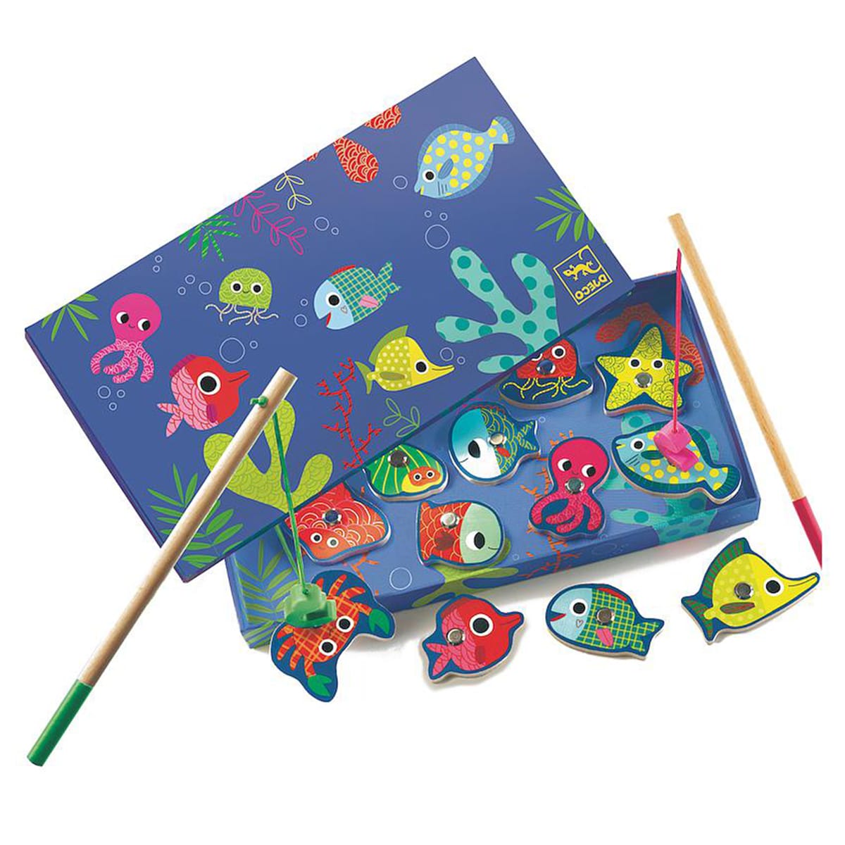 Juego pesca magnética +2Y PESCA COLOREADA Djeco