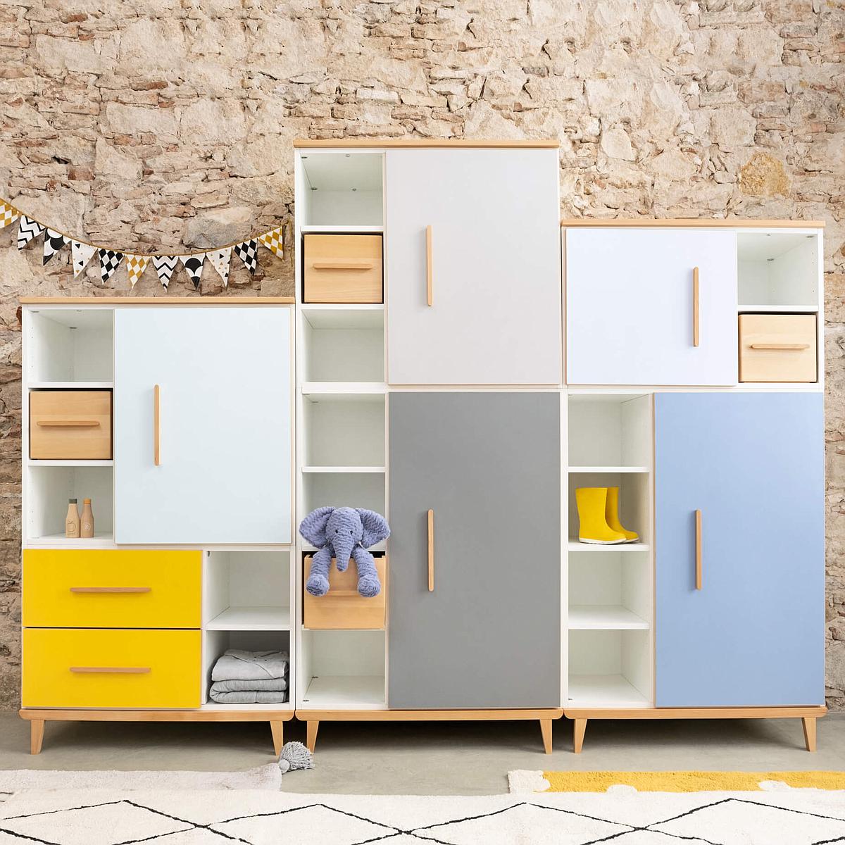 Kleiderschank 198cm 2-türig NADO manhattan grey-slate grey