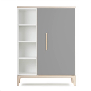 Kleiderschrank 120 cm 1-türig NADO Curve Esche slate grey