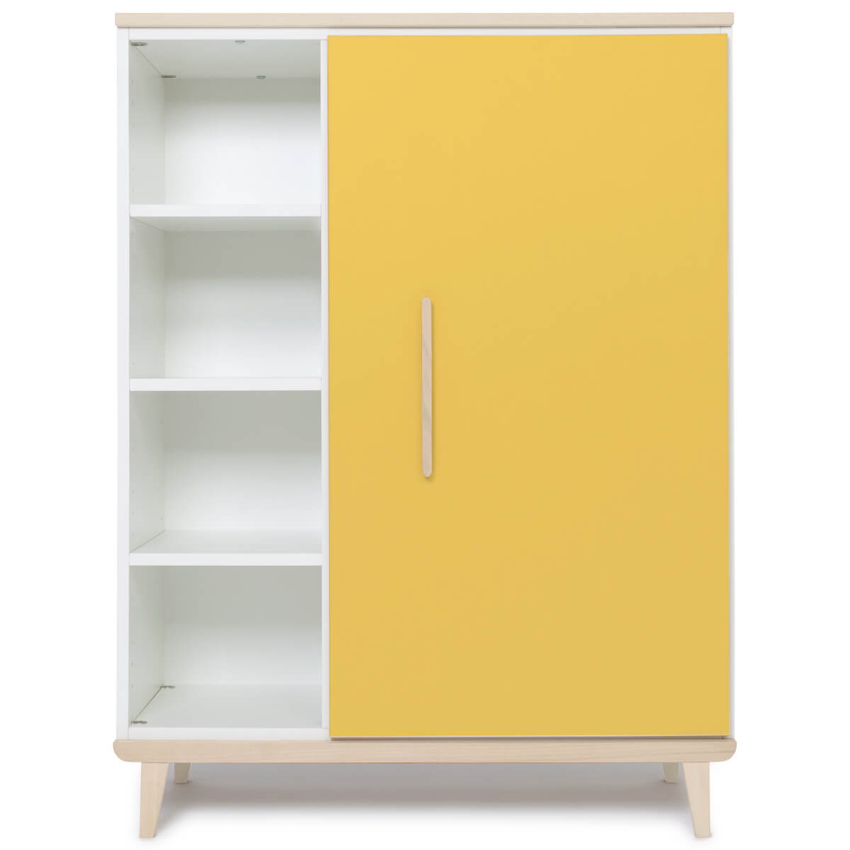 Kleiderschrank 120 cm 1-türig NADO Retro Esche sunshine yellow