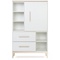 Kleiderschrank 147 cm 1-türig 2 Schubladen NADO Curve Esche white