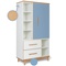 Kleiderschrank 173 cm 1-türig 2 Schubladen NADO Retro Buche capri blue-white