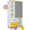 Kleiderschrank 173 cm 1-türig 2 Schubladen NADO Retro Buche slate grey-mint-sunshine yellow