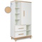 Kleiderschrank 173 cm 1-türig 2 Schubladen NADO Retro Buche white