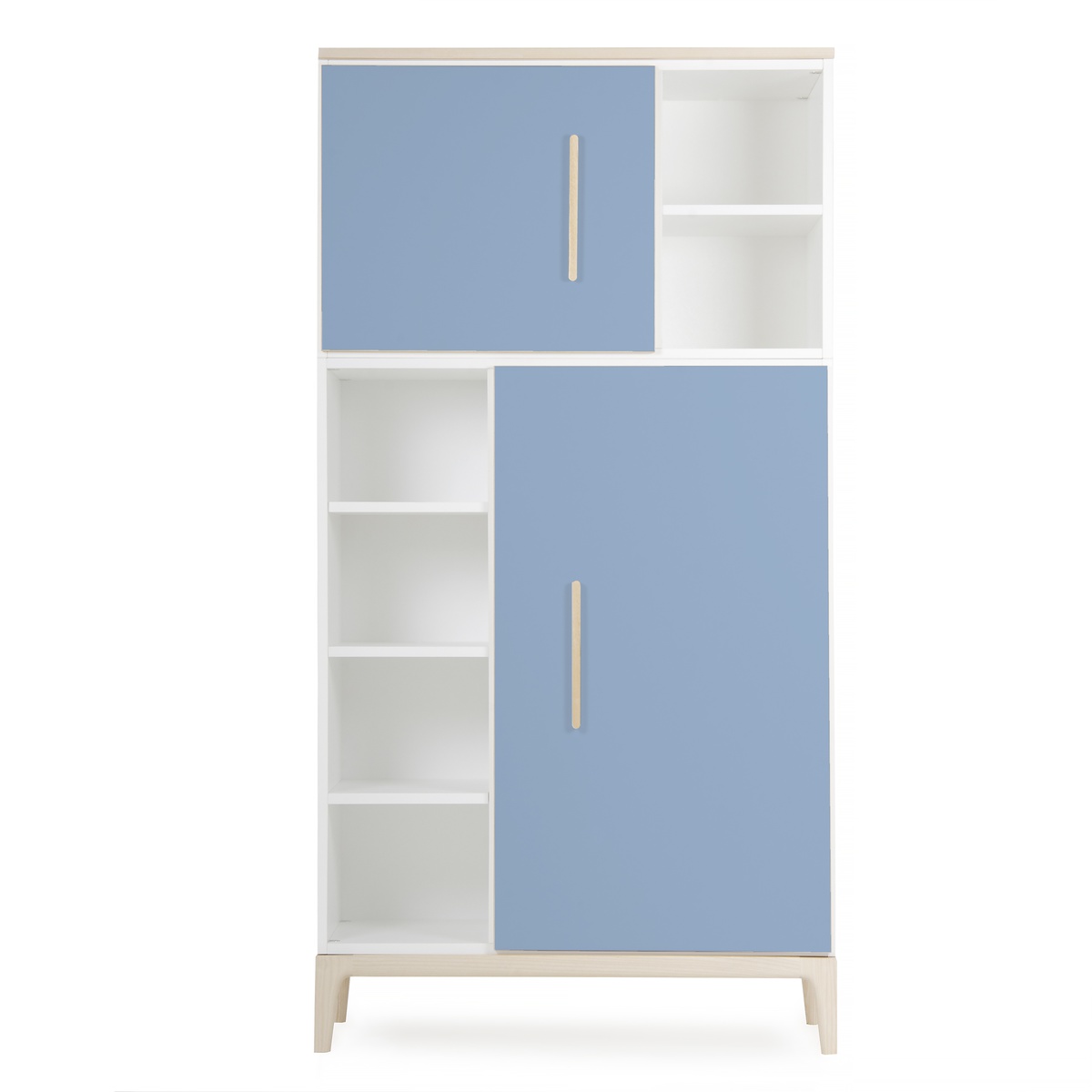 Kleiderschrank 173 cm 2-türig NADO Curve Esche capri blue