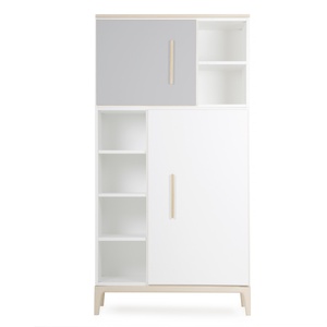 Kleiderschrank 173 cm 2-türig NADO Curve Esche manhattan grey-white