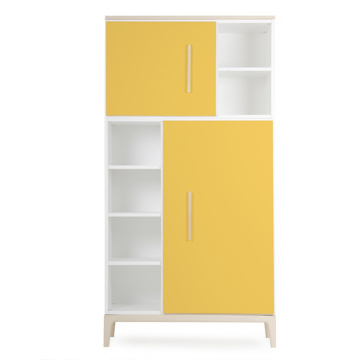 Kleiderschrank 173 cm 2-türig NADO Curve Esche sunshine yellow 