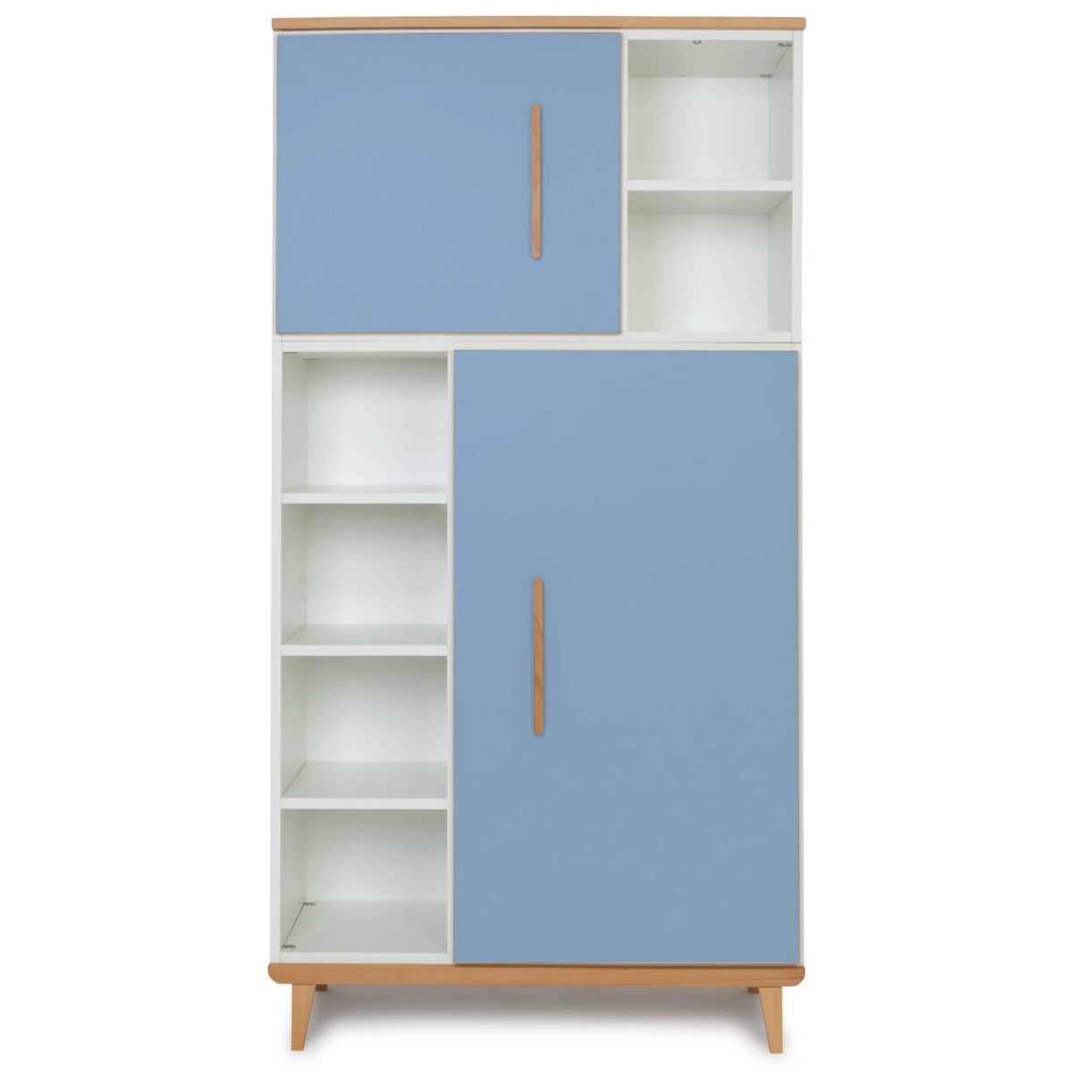 Kleiderschrank 173 cm 2-türig NADO Retro Buche capri blue