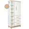 Kleiderschrank 198 cm 1-türig 3 Schubladen NADO Retro Buche white