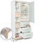 Kleiderschrank 198 cm 1-türig 3 Schubladen NADO Retro Esche mint