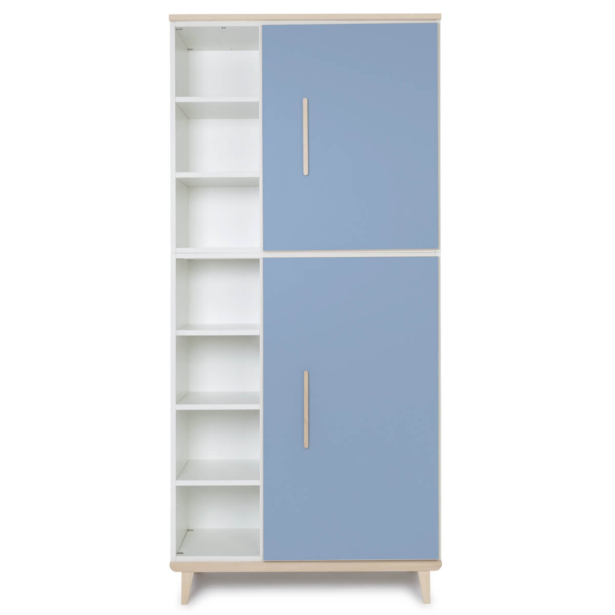 Kleiderschrank 198 cm 2-türig  NADO Retro Esche capri blue