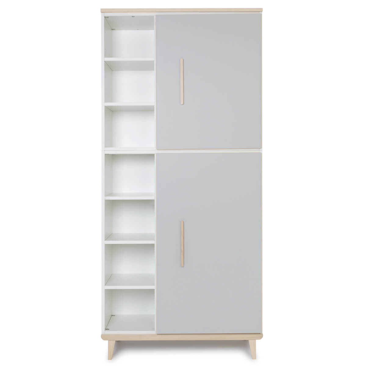 Kleiderschrank 198 cm 2-türig  NADO Retro Esche manhattan grey