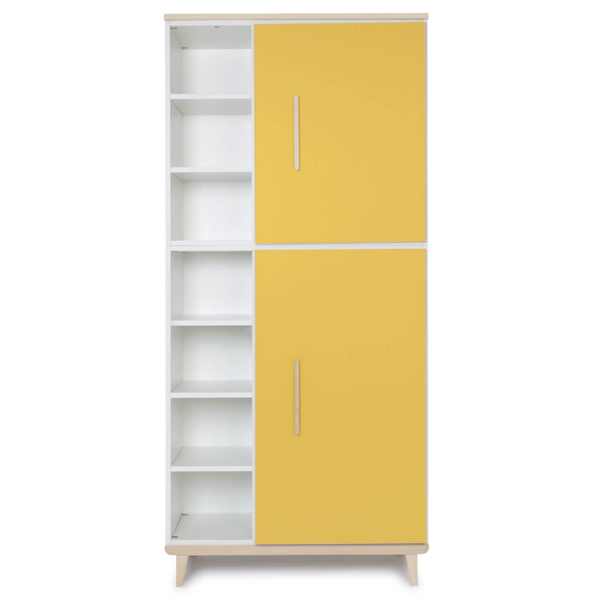 Kleiderschrank 198 cm 2-türig  NADO Retro Esche sunshine yellow