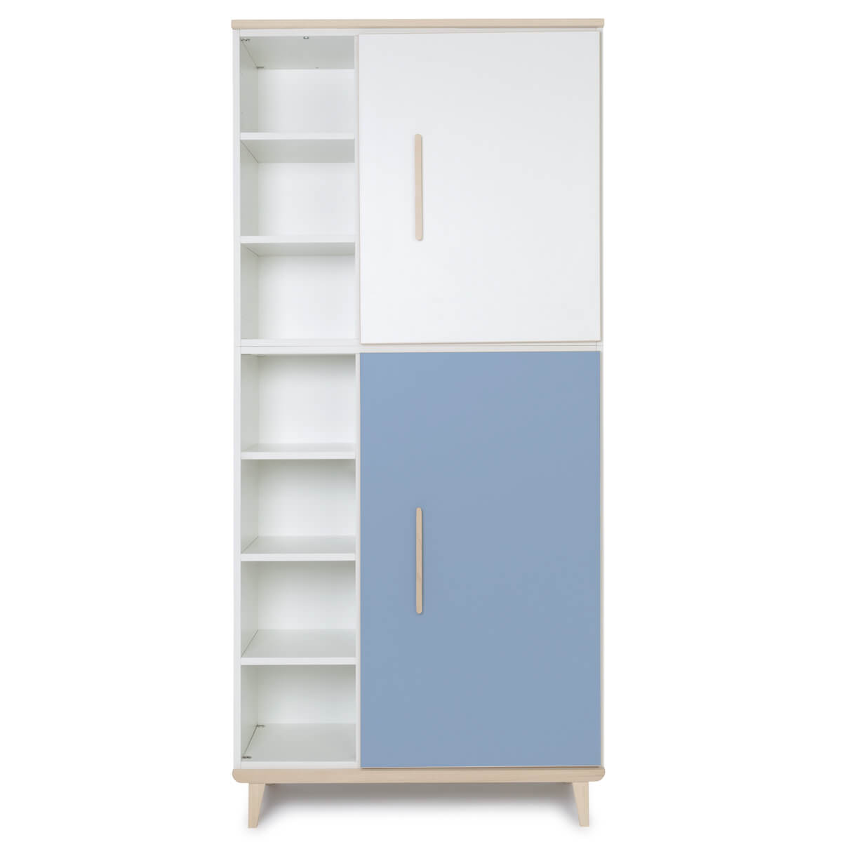 Kleiderschrank 198 cm 2-türig  NADO Retro Esche white-capri blue