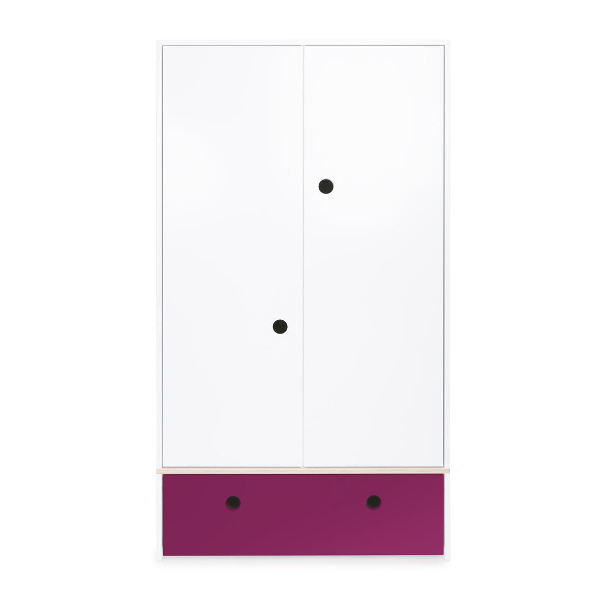 Kleiderschrank 2-türig COLORFLEX Schublade plum 