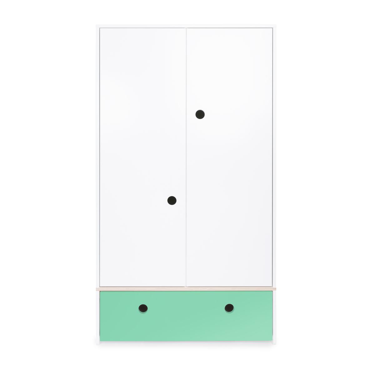 Kleiderschrank 2-türig COLORFLEX Schublade sea foam 