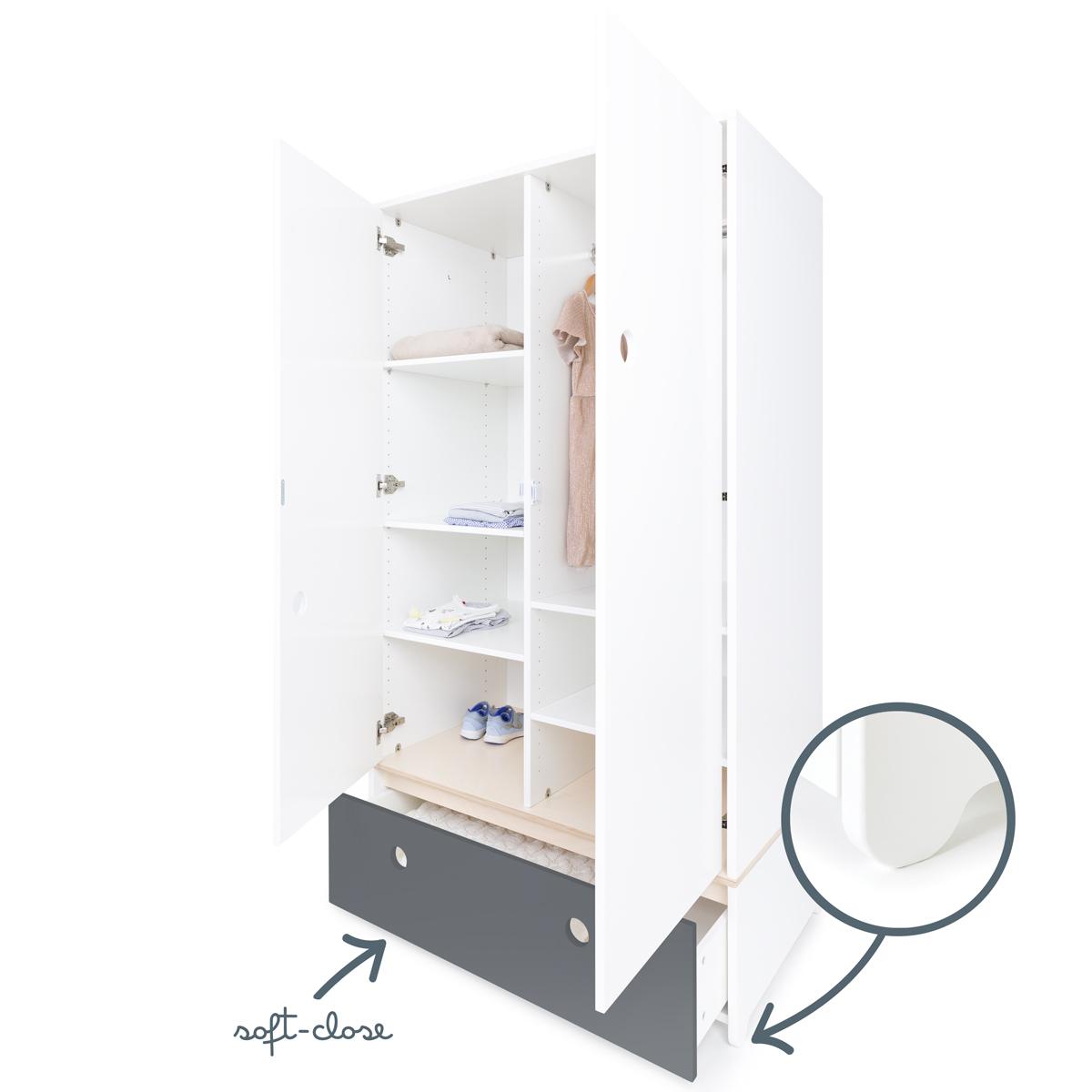 Kleiderschrank 2-türig COLORFLEX space grey