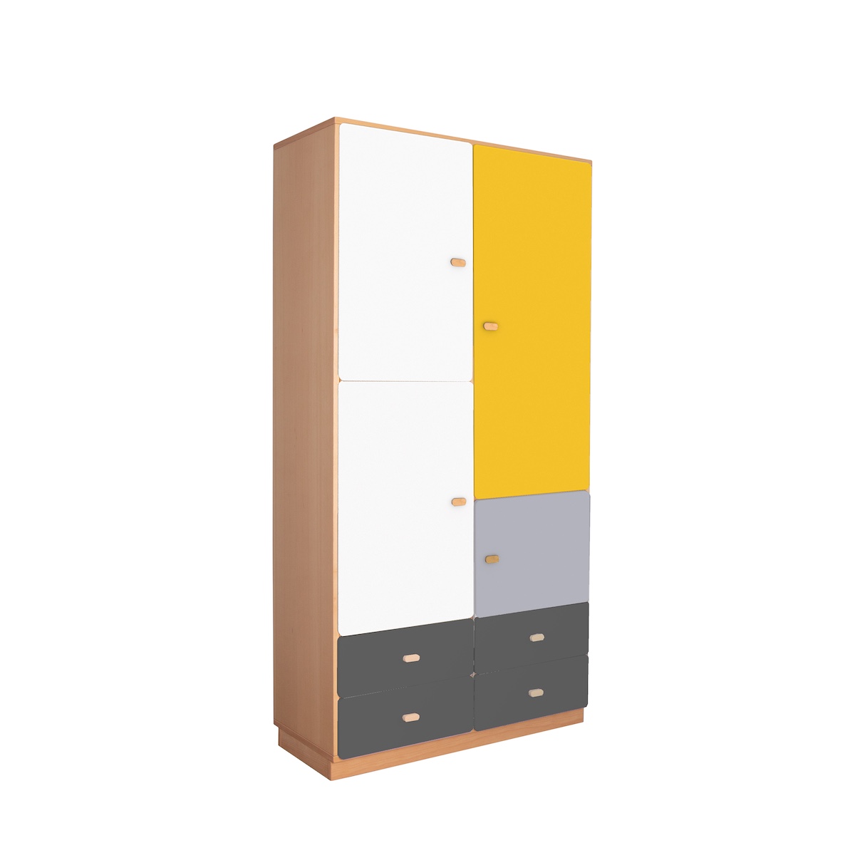Kleiderschrank 93x184cm DESTYLE de Breuyn naturgelbgrau