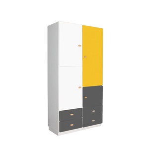 Kleiderschrank 93x184cm DESTYLE de Breuyn weiß gelb anthrazit