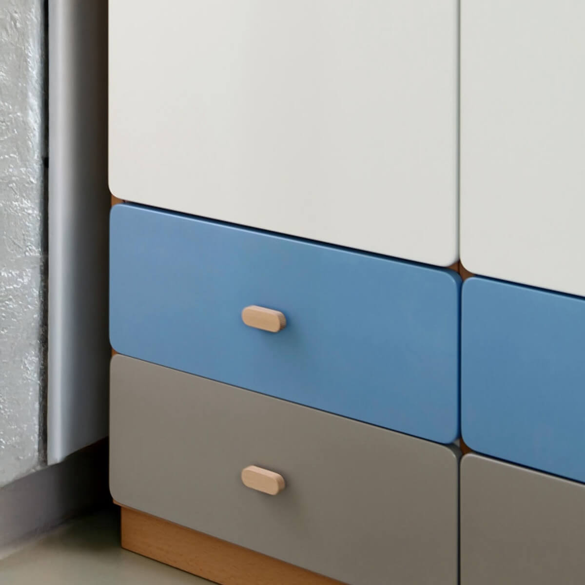 Kleiderschrank 93x218cm DESTYLE de Breuyn weiß rosa