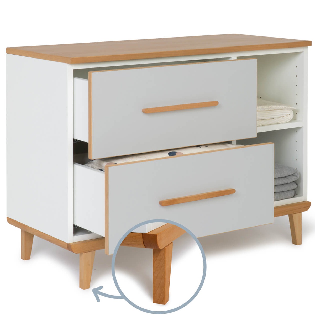 Kleinmöbel 2 Türen 2 Nischen NADO Retro Buche manhattan grey
