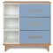 Kommode 3 Schubladen 3 Nischen NADO Retro Buche capri blue